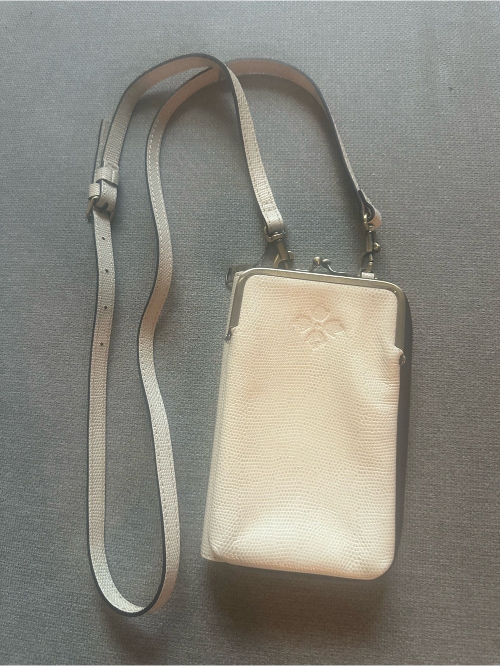 Patricia Nash Crossbody Phone Bag in Cream with Adjustable Strap